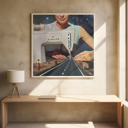 canvas prints This Is How a Road Gets Made. Sewinginches- 