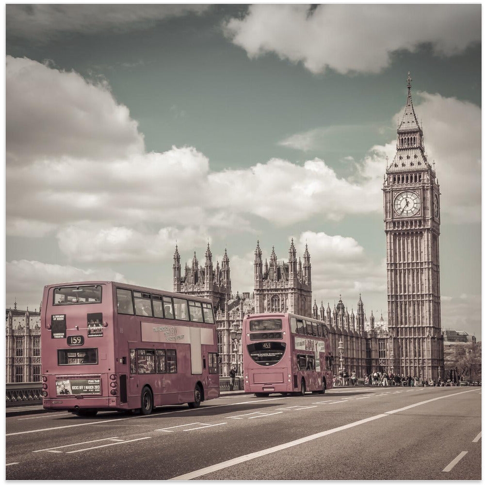  Typical London | urban vintage style Wall Artwork In White Floating Frame