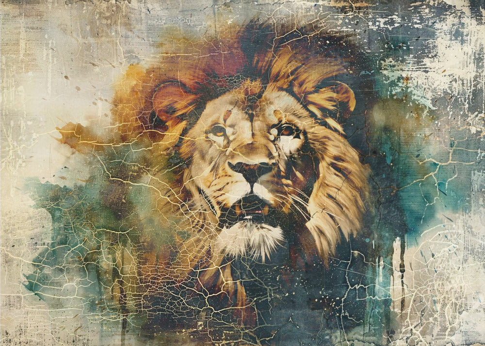 Wall art Lion Animal Vintage Art Illustration Wallart 06