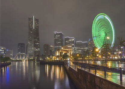 Wall art Dazzling Yokohama skyline at night