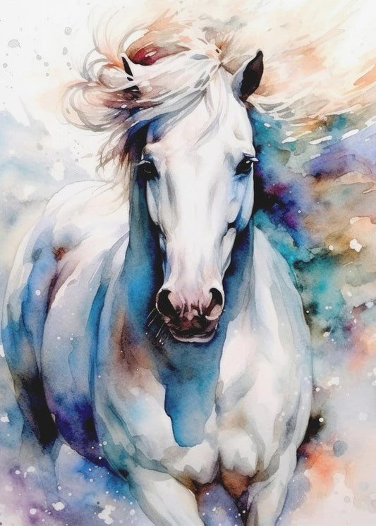  Watercolor Horse (1) Wall Artwork Gallery Wrapped (Ready to Hang)