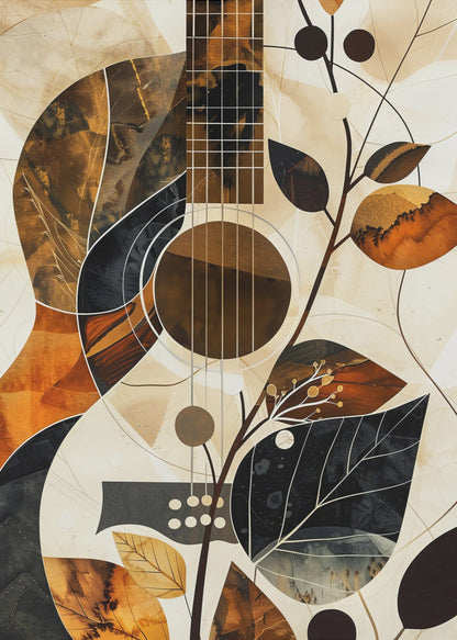  Music Guitar Collage (1) Wall Artwork In Black Floating Frame