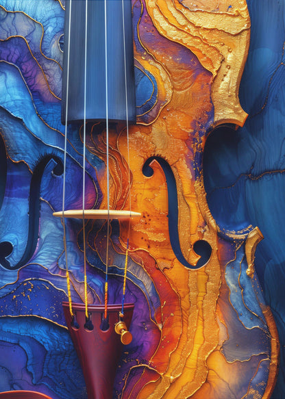 Music Violin 2--Poster Music Wall Artwork In Black Floating Frame