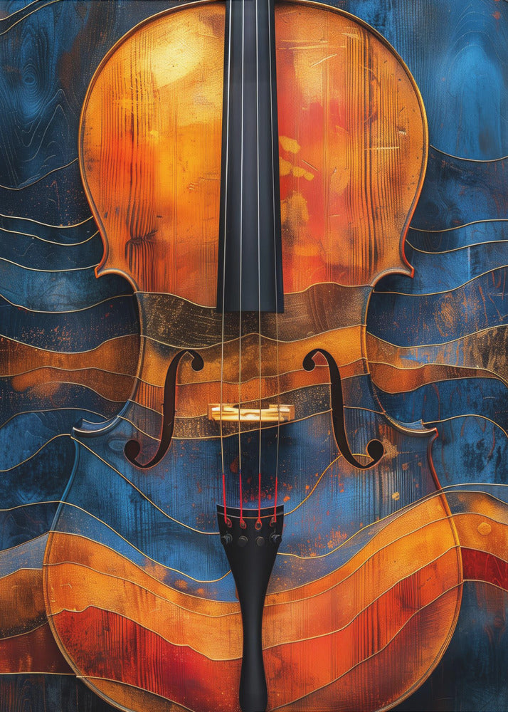 Music Violin 6- -Music Poster Wall Artwork In White Floating Frame