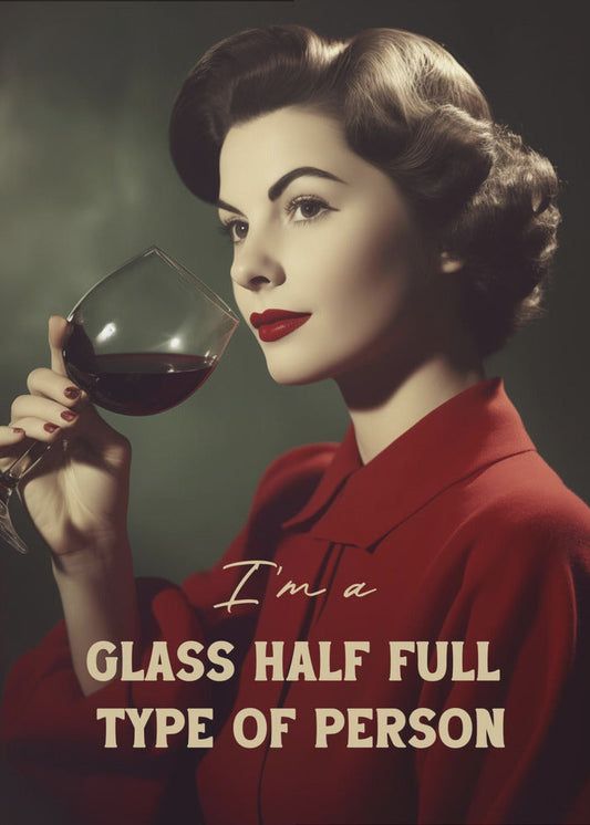 canvas prints #039 I'm a glass half full type of person24X36inches- Black Frame