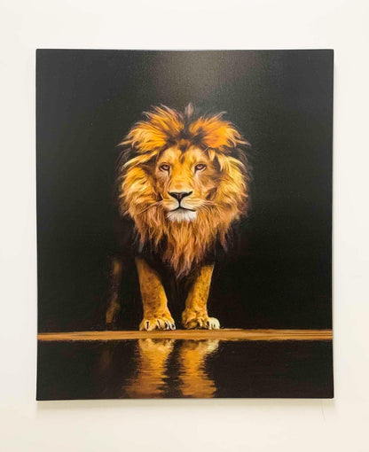 " Leo" - Wildlife Canvas Art - Gold Varnished-Wall Decor