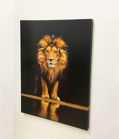 " Leo" - Wildlife Canvas Art - Gold Varnished-Wall Decor