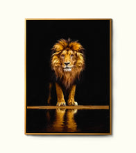 " Leo" - Wildlife Canvas Art - Shimmering Gold Varnished Top Coat. Ready to hang