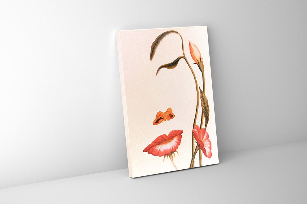 Abstract Flower Face- Fine Art Canvas- Gold varnish