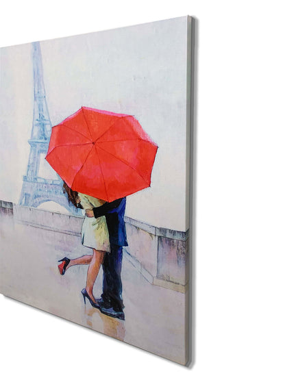 Canvas Print- The couple and red ambarella-Wall Art