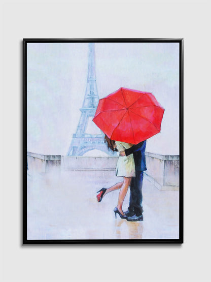 Canvas Print- The couple and red ambarella-Wall Art