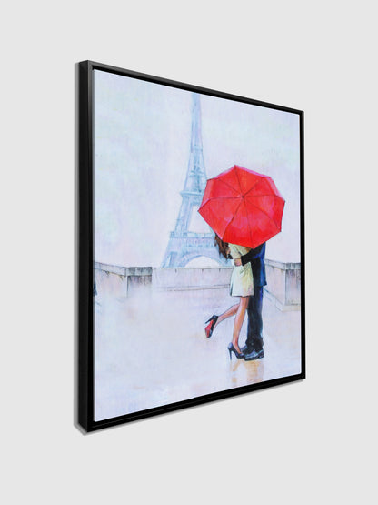 Canvas Print- The couple and red ambarella-Wall Art