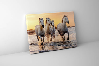 Beautiful Galloping Horses Print- Animal Print Canvas-Fine Art Canvas- Gold varnish