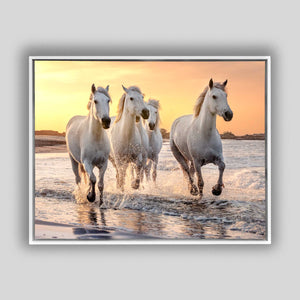 Beautiful Galloping Horses Print- Animal Print Canvas-Fine Art Canvas- Gold varnish