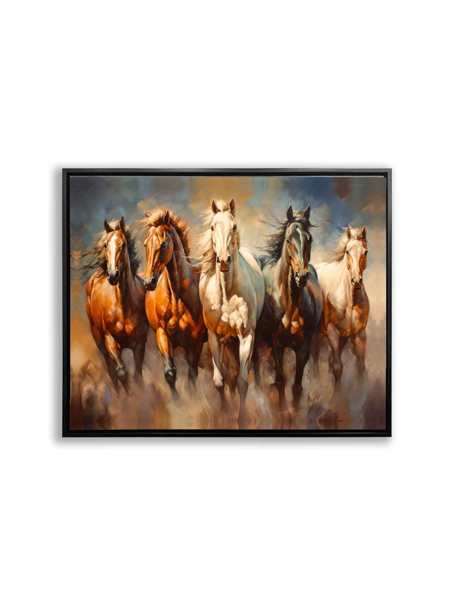 Animal Print Canvas-Five Horses- Nature Artwork