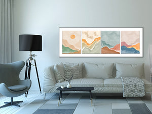 4 Scene Landscape Canvas - Abstract minimalism art- Large Wall Decor-RGB varnish