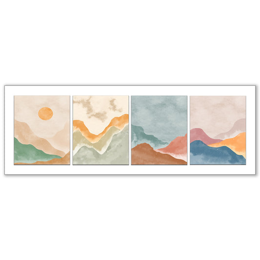 4 Scene Landscape Canvas - Abstract minimalism art- Large Wall Decor-RGB varnish