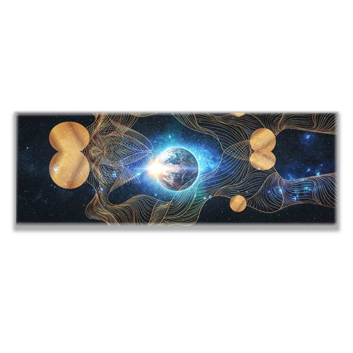 Abstract Earth Composition with Silver and Gold Glitter Finish 72