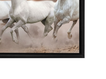 Wildlife Canvas-Arabian Horses White Sky-Wall Art