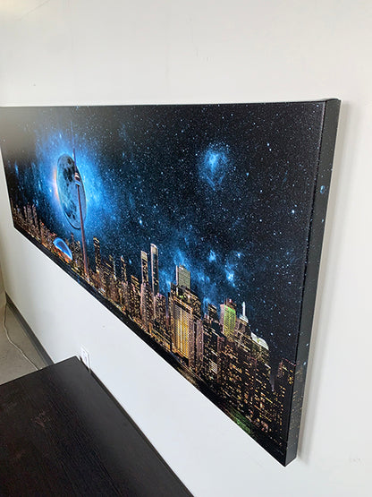 Toronto Skyline Moon-Cities Skyline- Wall art decor- RGB varnish