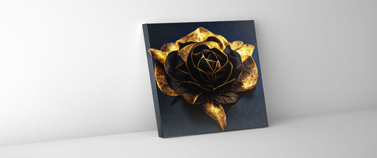 Canvas Print-Black and Gold Flower-Wall Art